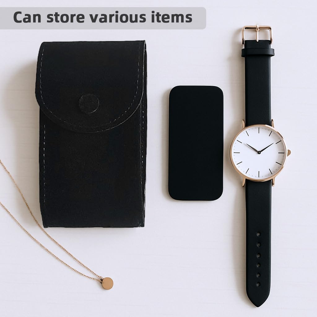 ZORBES® Travel Watch Box, Leather Storage Case Wrist Watch Storage Pouch, Double Sided Velvet Liner Anti-Scratch Protective Storage Pouch, Travel Watch Organizer, 7x13x4cm, Only Box ZORBES® Travel Watch Box, Leather Storage Case Wrist Watch Storage Pouch, Double Sided Velvet Liner Anti-Scratch Protective Storage Pouch, Travel Watch Organizer, 7x13x4cm, Only Box